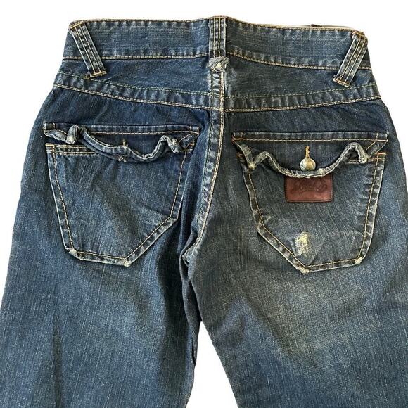 Stitch's Y2K Nebraska Flare Wide Leg Button Fly Buffalo Nickel Jeans Size 31 NWT - Picture 4 of 11